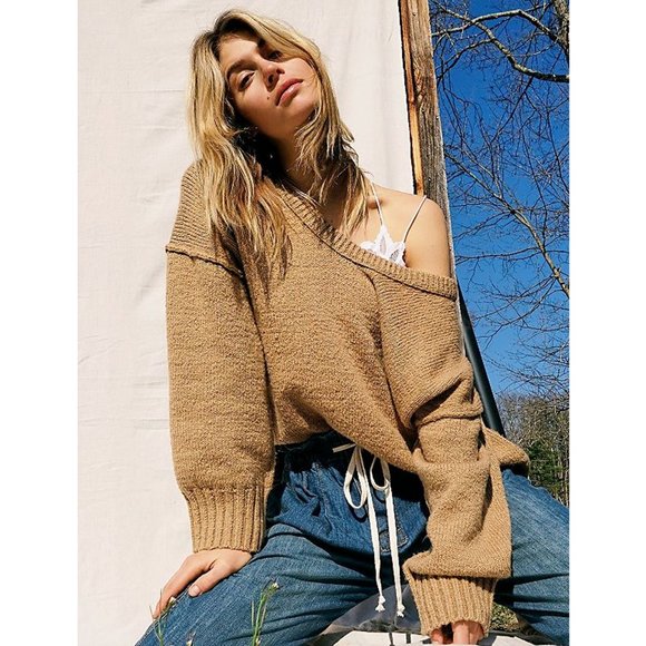 NEW Free People Brookside Tunic Sweater Camel $128 - Picture 5 of 10